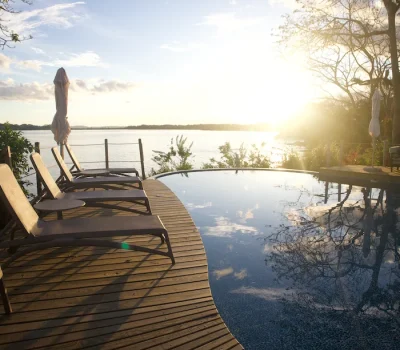 pool sunset